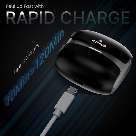 HOPPUP AirDoze Venom Gaming Earbuds, 50H Playtime, Black - Image 8