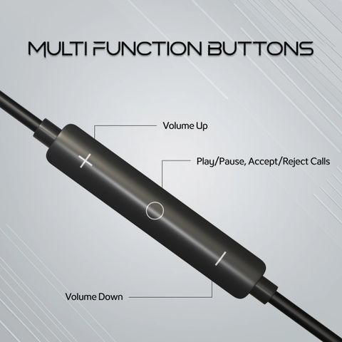 MAK POWER Type-C Wired Earphone with Mic (Black) - Image 5