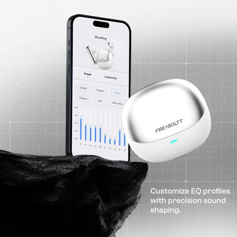 Fire-Boltt Aero Fit TWS Earbuds, Custom EQ Profiles, 50H Battery, Quad Mic ENC, BT 5.4 Bluetooth Headset (Polar White, True Wireless) - Image 7