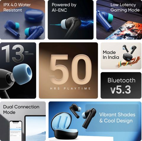 Mivi Duopods D4 True Wireless Earbuds, 50Hrs Playtime, Hazel Green - Image 6