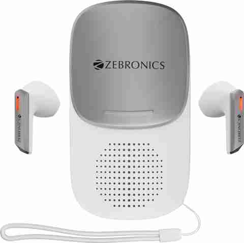 ZEBRONICS ZEB Sound Bomb X1 3-in-1 Wireless Earbuds, Speaker Combo, Built-in LED Torch Bluetooth Headset (White, True Wireless) - Image 2
