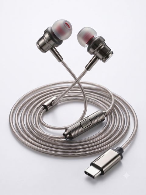 evvo TYPE C EARPHONE FOR ALL DEVICES Wired Headset (Silver, In the Ear) - Image 5