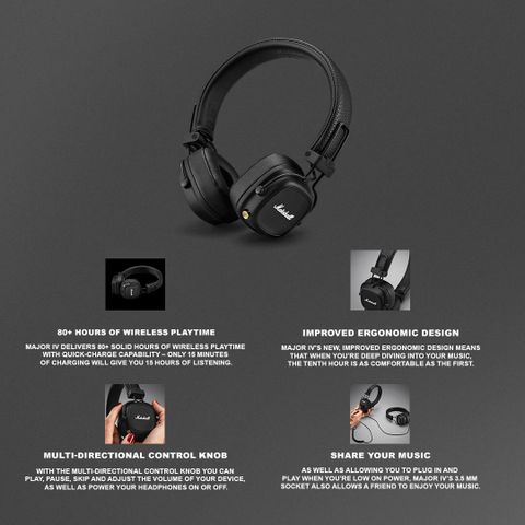 Marshall Major IV Bluetooth Price in India - Buy Marshall Major IV