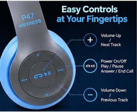 DXONE ACCESSORIES DXONE BestSound P47 Bluetooth Headset (Blue, True - Image 3