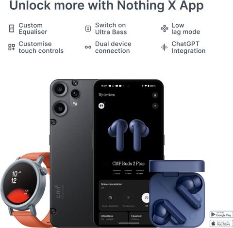 CMF by Nothing Buds 2 Plus with 50dB Hybrid ANC| Hi-Res + LDAC| Spatial Audio| 6HD Mic| 61.5Hrs Bluetooth Headset (Blue, True Wireless) - Image 5