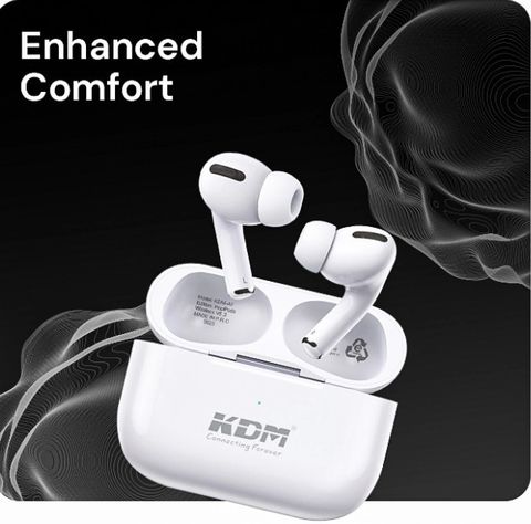 KDM A1 Hoppods Truly Wireless Earbuds, White - Image 4