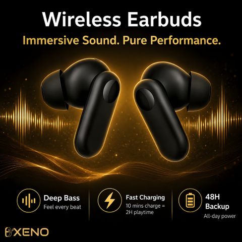 Bxeno True Wireless Earbuds Nord 2CE Earbuds with Mic 2r, 12.4mm Drivers8 Bluetooth Headset (Black, True Wireless) - Image 6