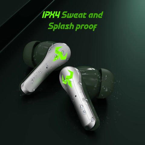 Aroma NB126 Aster V5.4 Upto 50Hr Playtime* 45Ms Latency Fast Charging RGB Gaming TWS Bluetooth Headset (Electric Green, True Wireless) - Image 7