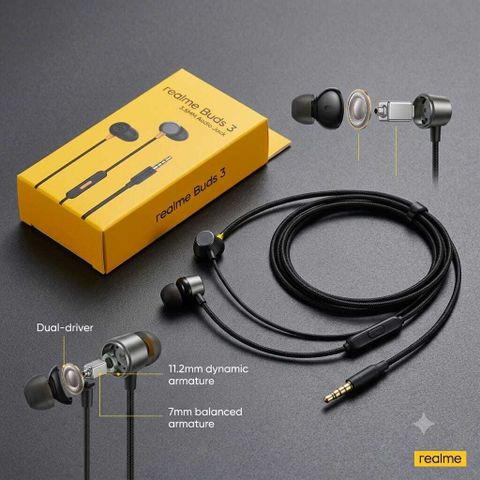 Realme Brand Realme Buds 3 Wired Gaming Headset (Black, In the Ear) - Image 3
