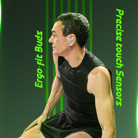Aroma NB126 Aster V5.4 Upto 50Hr Playtime* 45Ms Latency Fast Charging RGB Gaming TWS Bluetooth Headset (Electric Green, True Wireless) - Image 6