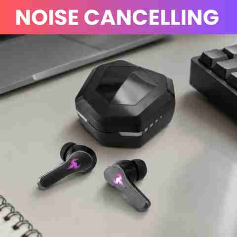 SYARA Gaming Earbuds with Low Latency Mode and HD Voice Calls DZ51 Bluetooth Headset (Black, True Wireless) - Image 2