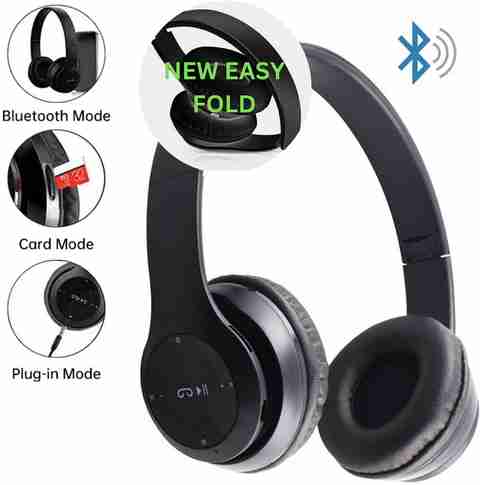 TABARET Bluetooth Headphone with Mic, SD Card Support, 8Hrs Battery - Image 3