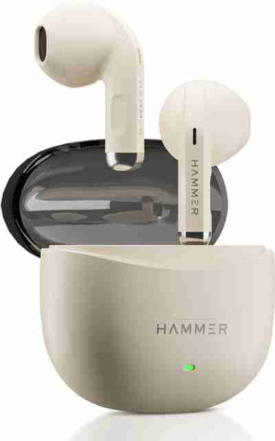 Hammer Ultra Pods TWS Earbuds Bluetooth V6.0, 50H Playtime, Beige - Image 5