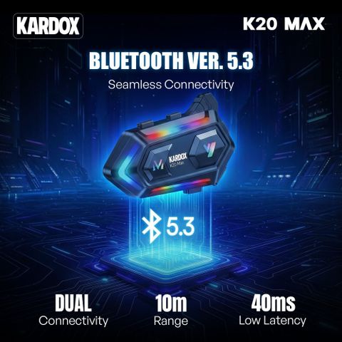 KARDOX K20 Max Helmet bluetooth device with ANC, Voice Assist, Hands Free Calling, Earphone, Integrated Speakers, GPS Navigation (10 Distance m 30 hr) - Image 5