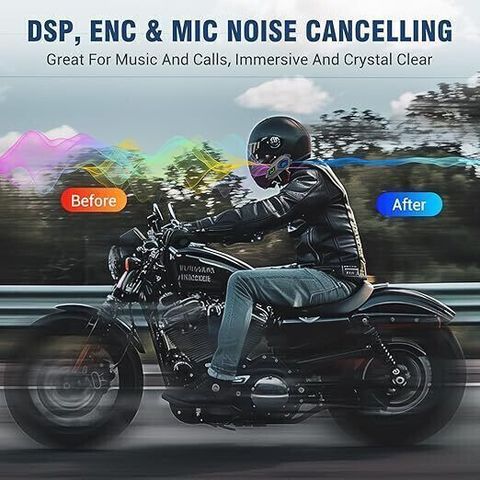 Edyell C8 Pro MotoComm + BTv5.4 Intercom & HiFi Stereo Compatible for All Helmets Helmet bluetooth device with Microphone, Hands Free Calling, Voice Assist, Collision Warnings (600 m 40 hr) - Image 6