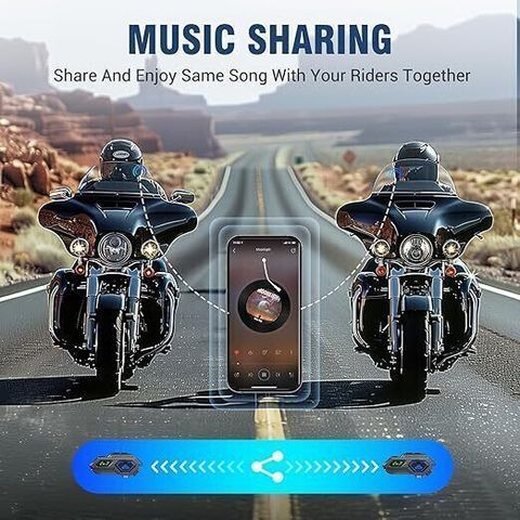 Edyell C8 Pro MotoComm + BTv5.4 Intercom & HiFi Stereo Compatible for All Helmets Helmet bluetooth device with Microphone, Hands Free Calling, Voice Assist, Collision Warnings (600 m 40 hr) - Image 5