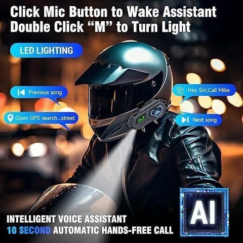 Edyell C8 Pro MotoComm + BTv5.4 Intercom & HiFi Stereo Compatible for All Helmets Helmet bluetooth device with Microphone, Hands Free Calling, Voice Assist, Collision Warnings (600 m 40 hr) - Image 7