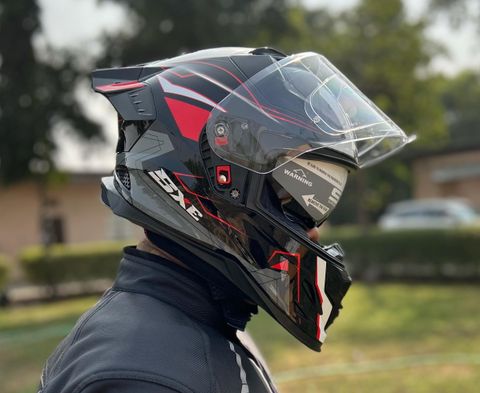 Steelbird Air SBH-61 ISS SXE RACE-X Full Face Helmet (Black/Red, - Image 8