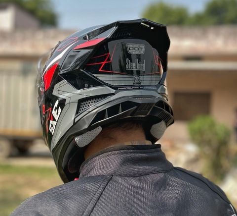 Steelbird Air SBH-61 ISS SXE RACE-X Full Face Helmet (Black/Red, - Image 7