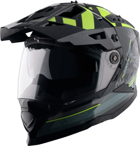 VEGA VF-11 Dirt-X Trial Helmet-Black Neon Yellow-M Motorbike