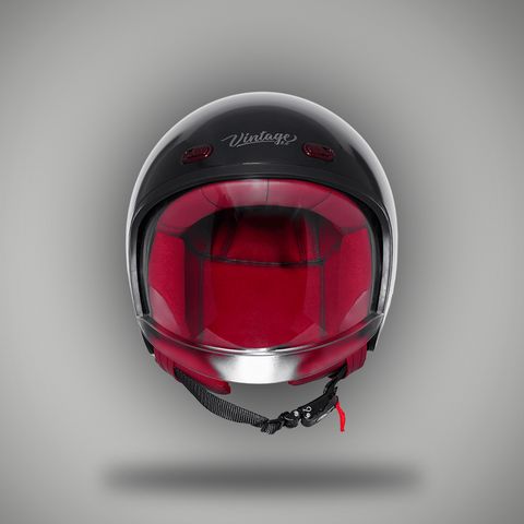 Steelbird SBH 67 Vintage DOT Motorbike Helmet Glossy Black - Image 6
