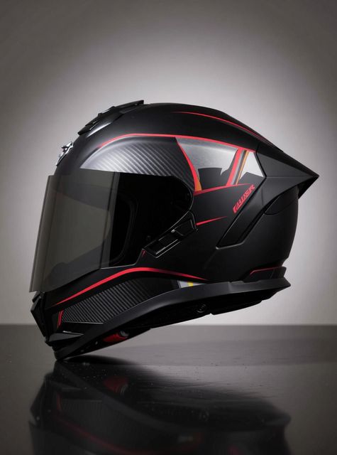 Steelbird SBH-57 Carbon Fighter Full Face Helmet (Glossy Black Red) - Image 5