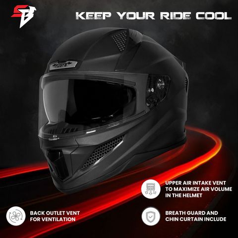 Steelbird SBH-25 Rudra Full Face Helmet (Dashing Black) - Image 5