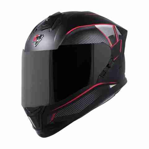 Steelbird SBH-57 Carbon Fighter Full Face Helmet (Glossy Black Red) - Image 3