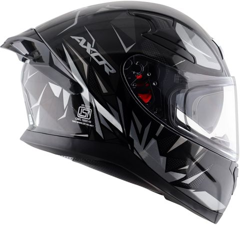 Axor Apex Hunter Motorbike Helmet (Black Grey) - Image 7