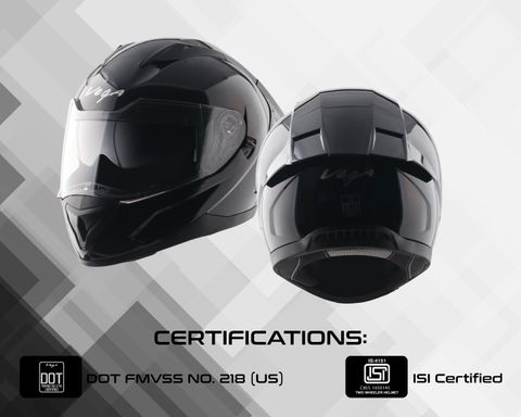VEGA Rapid DV with Spoiler and Extra Smoke Visor Motorbike Helmet (Black) - Image 7