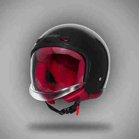 Steelbird SBH 67 Vintage DOT Motorbike Helmet Glossy Black - Image 5
