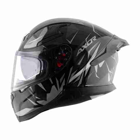 Axor Apex Hunter Motorbike Helmet (Black Grey) - Image 4