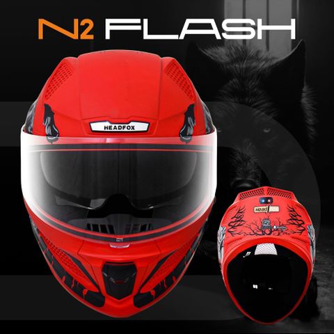 HEADFOX N2F Wolf AI Smart Bluetooth Helmet (Glossy Red) - Image 5