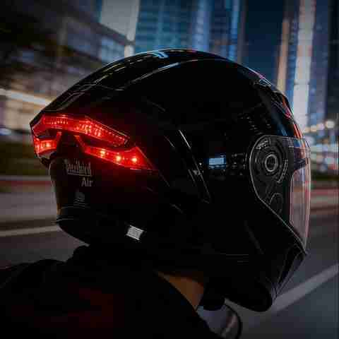 Steelbird Air SBA-11 ISS LT Glossy Black With Red Reflector Led Light Motorsports Helmet (Black) - Image 5