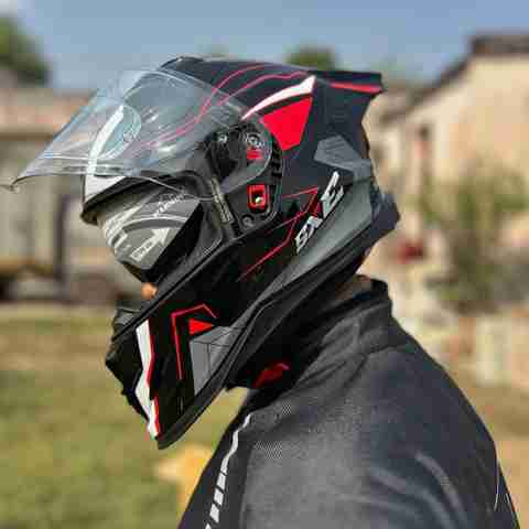 Steelbird Air SBH-61 ISS SXE RACE-X Full Face Helmet (Black/Red, - Image 5