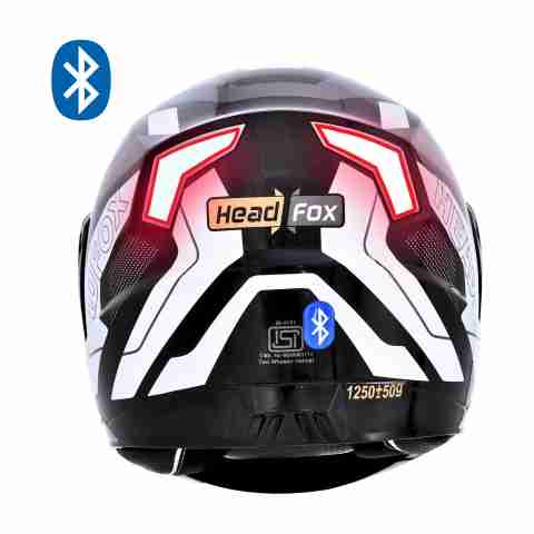 HEADFOX N2 Gloss Air 7 Smart Bluetooth Helmet: Calls, Music , GPS & Voice Asst. Road DV Motorsports Helmet (Glossy Grey) - Image 5
