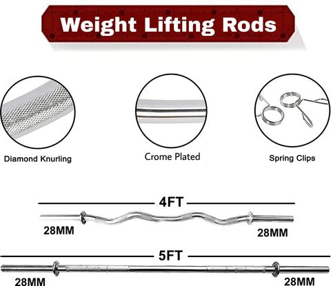 YMD 50kg Steel Plate Combo with Curl & Straight Rods - Image 6