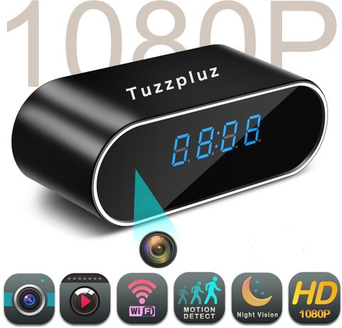 DEROVON WiFi Table Clock Security Camera Audio and Video Recording Motion Detection Security Camera (64 GB, 1 Channel) - Image 6