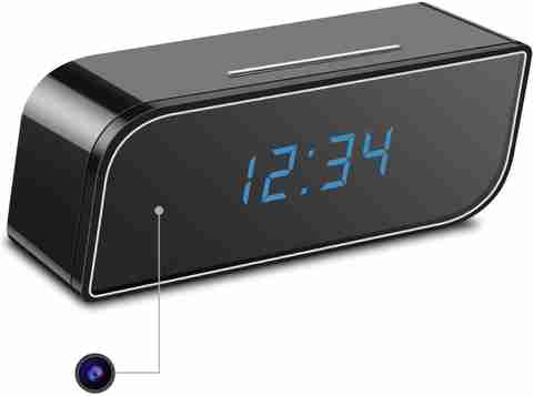 DEROVON WiFi Table Clock Security Camera Audio and Video Recording Motion Detection Security Camera (64 GB, 1 Channel) - Image 3