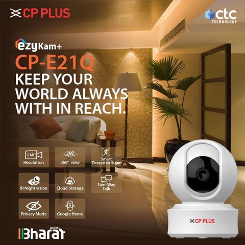CP PLUS CP-E21Q 2MP Smart Wi-Fi 360 CCTV Camera with Night Vision & 2-Way Audio Security Camera (256 GB, 1 Channel) - Image 4