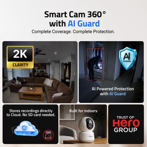 Qubo Smart 360° 2K 3MP Wi-Fi Security Camera (Pack of 2) - Image 6