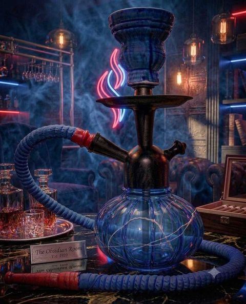 Trisha Blue Big Hookah 10 inch Glass Hookah - Image 3