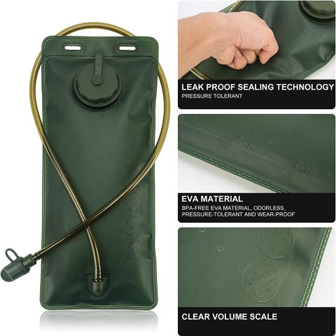 Verilux 3L Foldable Hydration Bladder with Straw, Water Bladder BPA Free Leakproof Waterproof Shoulder Bag (Green, 18 inch) - Image 8