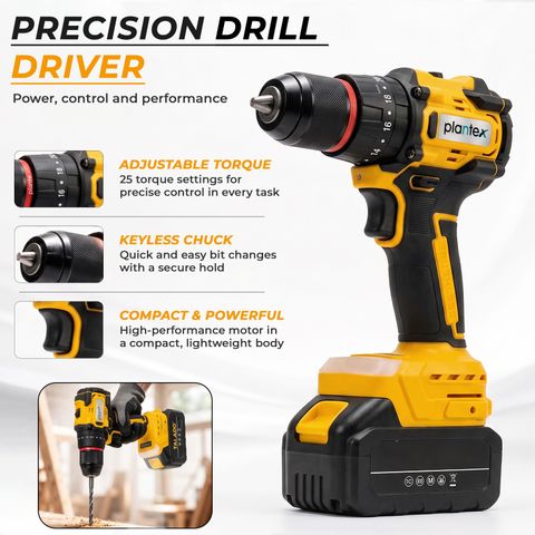 Plantex 4-in-1 Cordless Power Tool Kit 21V Brushless - Image 8