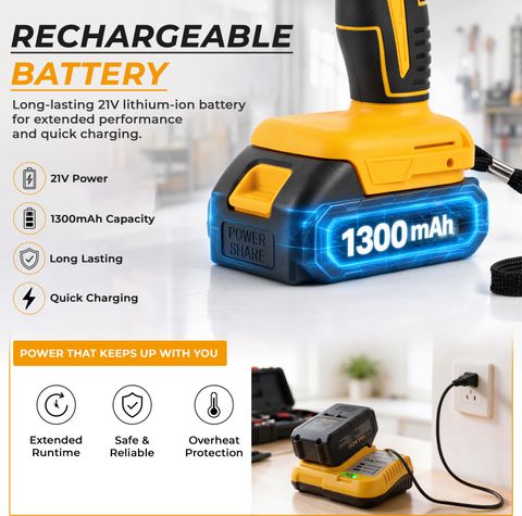 Plantex 4-in-1 Cordless Power Tool Kit 21V Brushless - Image 7