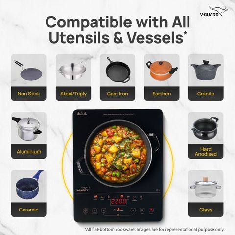 V-Guard 2200W Infrared Cooktop Touch Panel Black VIRC 04 - Image 7