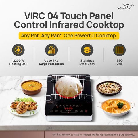 V-Guard 2200W Infrared Cooktop Touch Panel Black VIRC 04 - Image 6