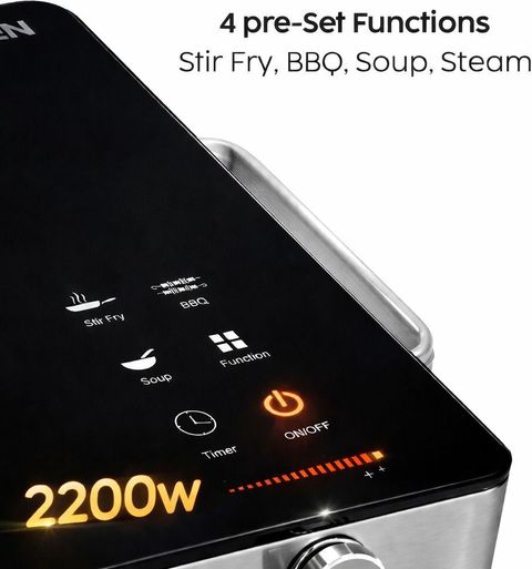 SHA Motherly Love 2200W Infrared Cooktop, Touch Panel, Silver - Image 6