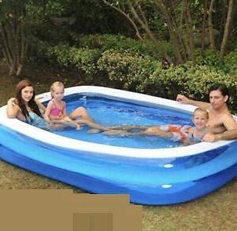 PISCINA 8.5 Feet Rectangular Inflatable Pool with Electric Pump Inflatable Swimming Pool (Blue) - Image 7