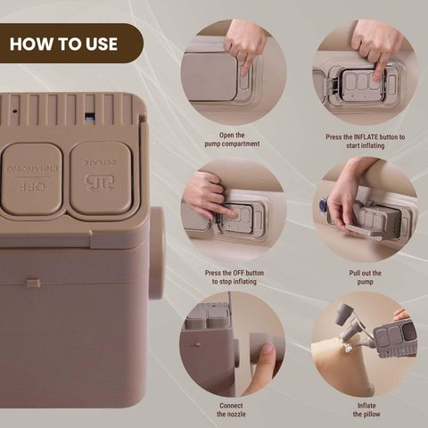Viraan Heavy Duty Inflatable Bed Beige - Image 6